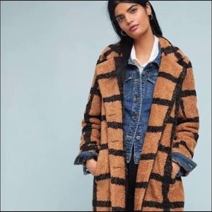 Anthropologie Berber Checked Coat